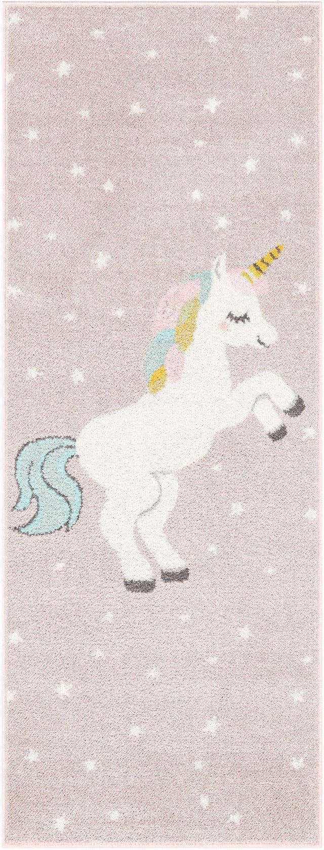 Pink 2' 2 x 6' 1 Whimsy Kids Runner Area Rug for Baby Nursery, Toddler Playroom, Bedrooms Playful Fun Design Easy Clean Carpet for Sale at Rug Engine