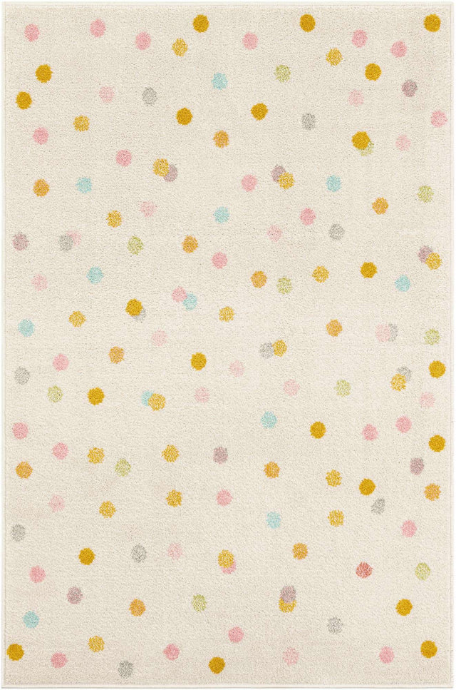 Ivory 3' 11 x 5' 11 Whimsy Kids Rectangle Area Rug for Baby Nursery, Toddler Playroom, Bedrooms