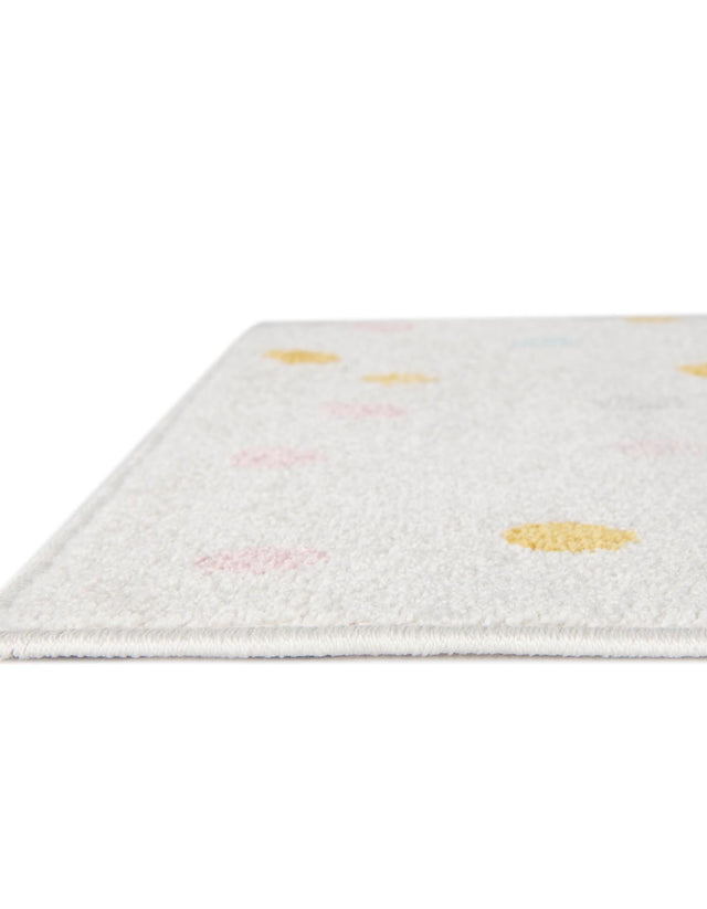 Ivory 2' 2 x 2' 11 Whimsy Kids Rectangle Area Rug for Baby Nursery, Toddler Playroom, Bedrooms