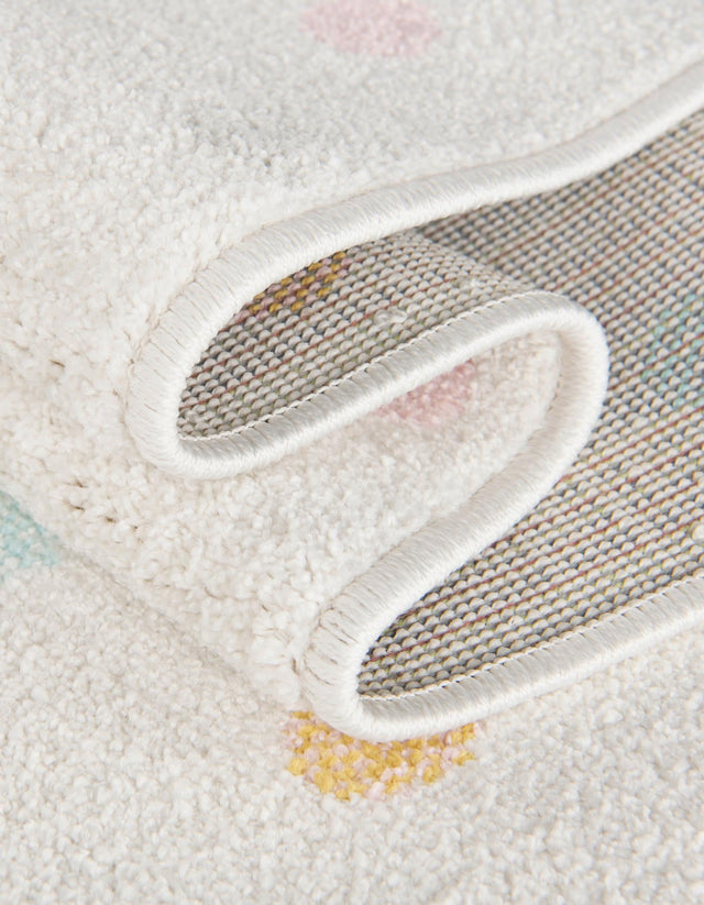 Ivory 2' 2 x 2' 11 Whimsy Kids Rectangle Area Rug for Baby Nursery, Toddler Playroom, Bedrooms