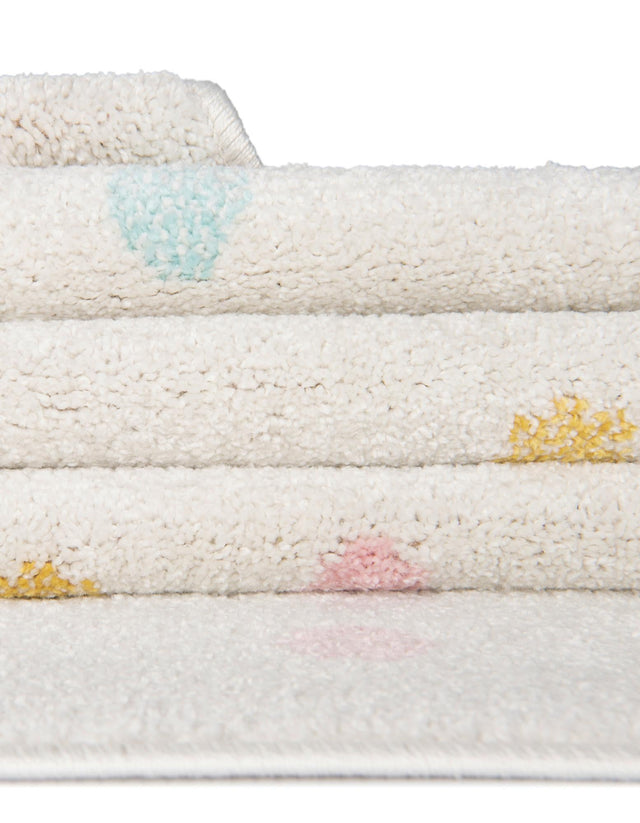 Ivory 5' 3 x 8' Whimsy Kids Rectangle Area Rug for Baby Nursery, Toddler Playroom, Bedrooms