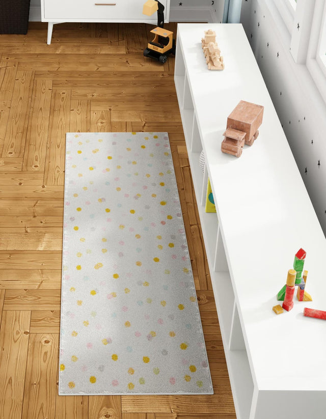 Ivory 2' 2 x 6' 1 Whimsy Kids Runner Area Rug for Baby Nursery, Toddler Playroom, Bedrooms