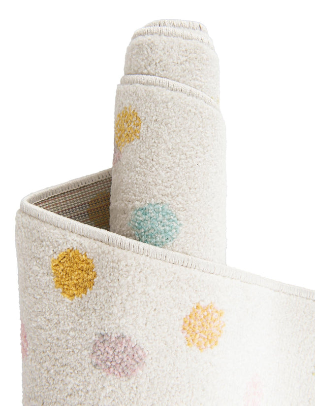 Ivory 2' 2 x 6' 1 Whimsy Kids Runner Area Rug for Baby Nursery, Toddler Playroom, Bedrooms