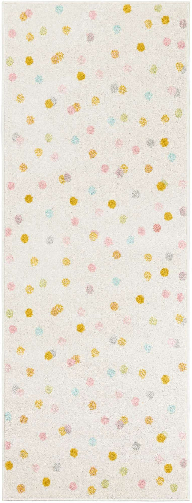 Ivory 2' 2 x 6' 1 Whimsy Kids Runner Area Rug for Baby Nursery, Toddler Playroom, Bedrooms