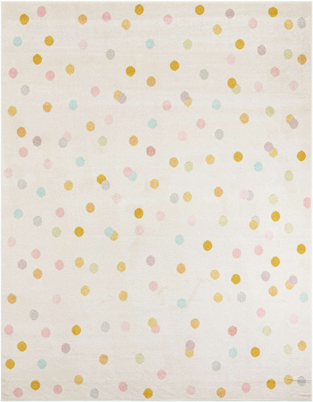 Ivory 7' 10 x 10' Whimsy Kids Rectangle Area Rug for Baby Nursery, Toddler Playroom, Bedrooms
