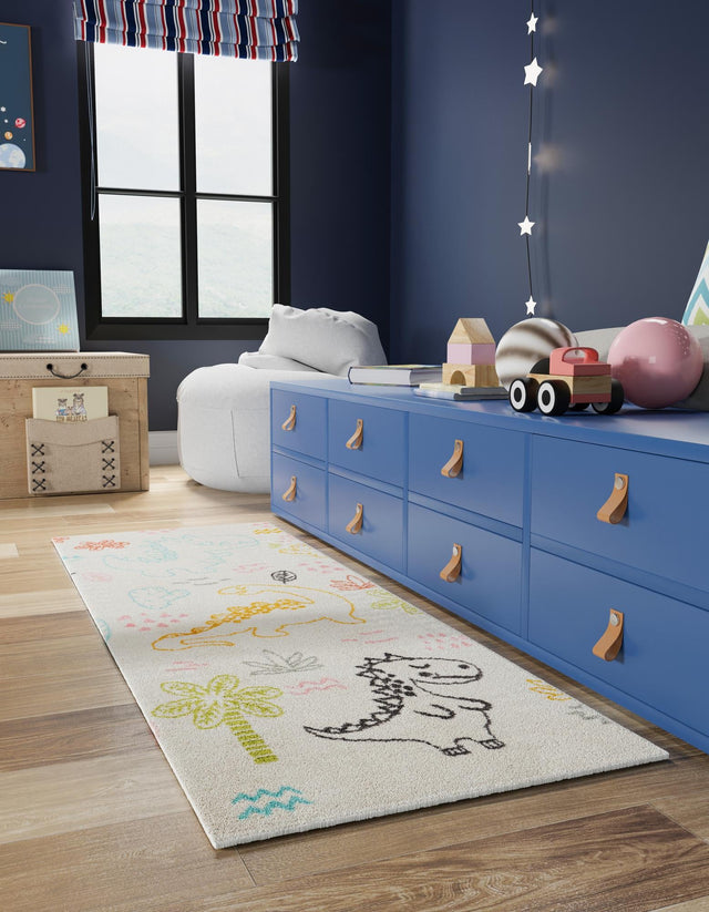 Ivory 2' 2 x 3' 11 Whimsy Kids Runner Area Rug for Baby Nursery, Toddler Playroom, Bedrooms