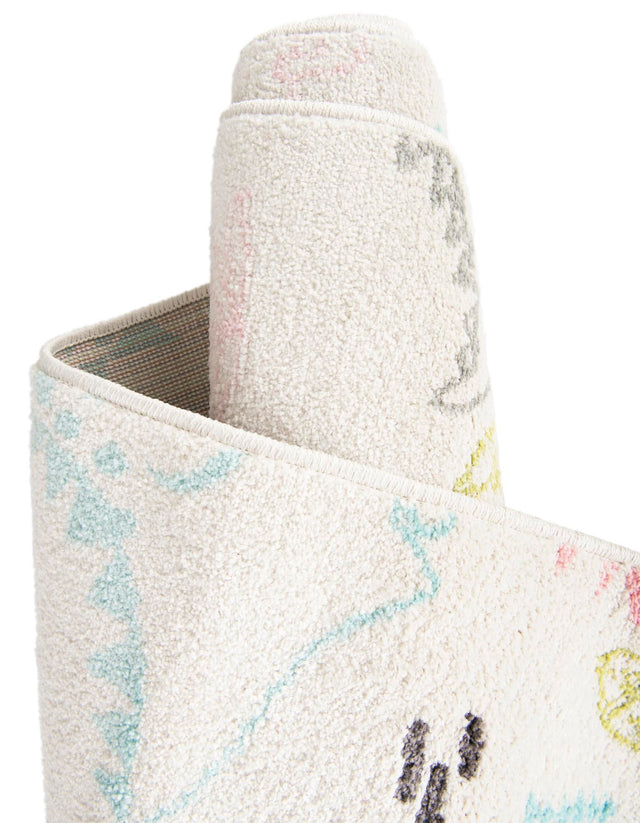 Ivory 2' 2 x 3' 11 Whimsy Kids Runner Area Rug for Baby Nursery, Toddler Playroom, Bedrooms