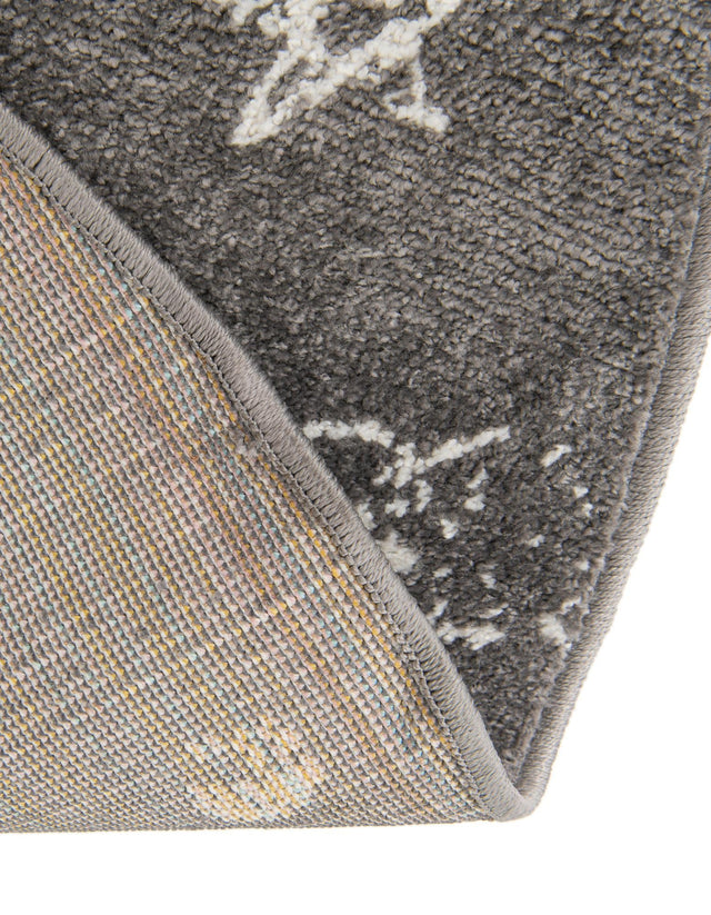 Gray 3' 3 x 3' 3 Whimsy Kids Round Area Rug for Baby Nursery, Toddler Playroom, Bedrooms