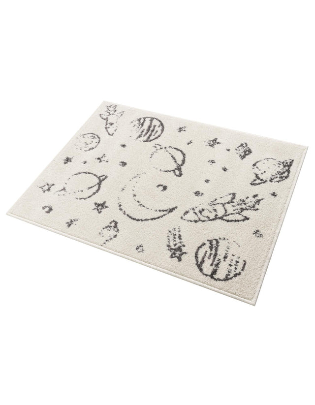 Ivory 2' 2 x 2' 11 Whimsy Kids Rectangle Area Rug for Baby Nursery, Toddler Playroom, Bedrooms