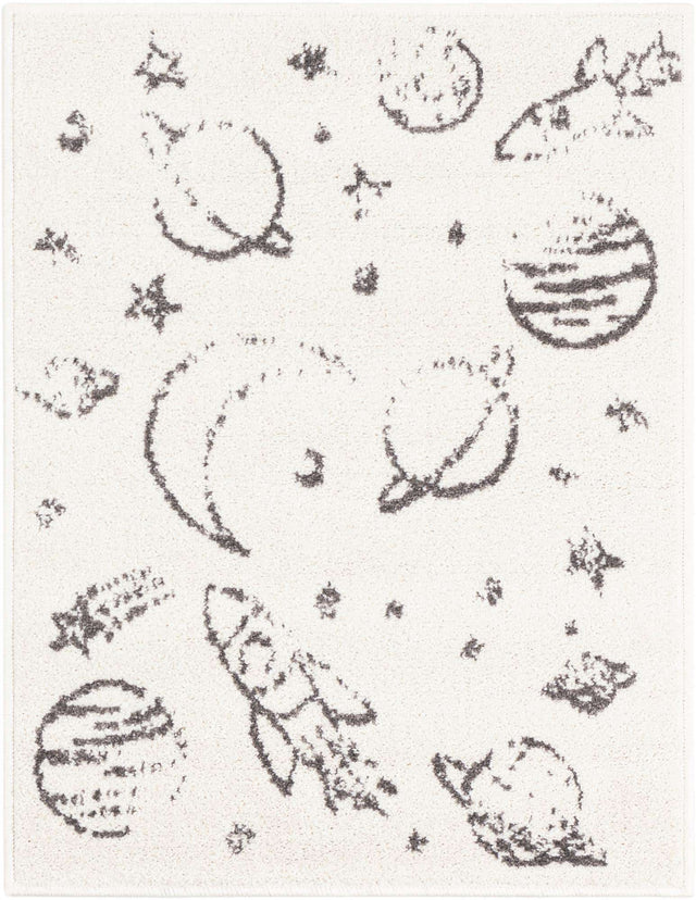 Ivory 2' 2 x 2' 11 Whimsy Kids Rectangle Area Rug for Baby Nursery, Toddler Playroom, Bedrooms