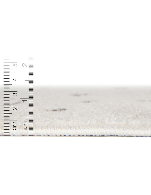 Ivory 5' 3 x 5' 3 Whimsy Kids Round Area Rug for Baby Nursery, Toddler Playroom, Bedrooms