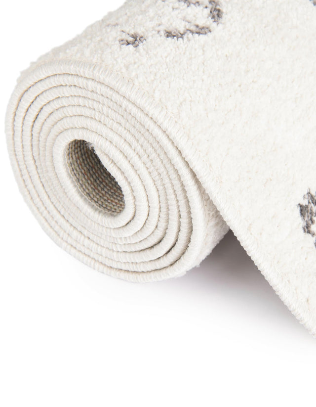 Ivory 3' 3 x 3' 3 Whimsy Kids Round Area Rug for Baby Nursery, Toddler Playroom, Bedrooms