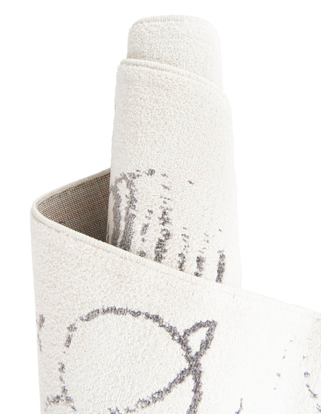 Ivory 7' 10 x 10' Whimsy Kids Rectangle Area Rug for Baby Nursery, Toddler Playroom, Bedrooms