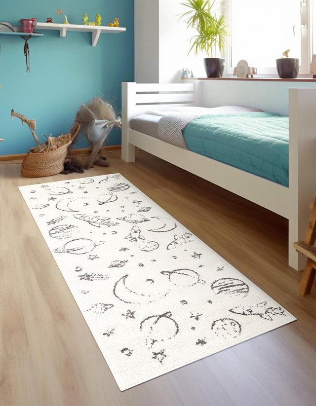 Ivory 2' 2 x 3' 11 Whimsy Kids Runner Area Rug for Baby Nursery, Toddler Playroom, Bedrooms