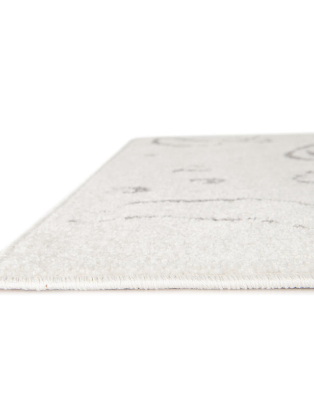 Ivory 2' 2 x 6' 1 Whimsy Kids Runner Area Rug for Baby Nursery, Toddler Playroom, Bedrooms