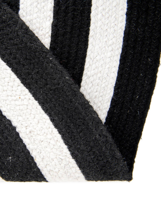 Washable Black and White 7' 10 x 7' 10 Eco Verse Indoor Outdoor Washable Round Area Rug Easy to Clean Stain Resistant & Durable Weather Resistant for Patio, Deck, Terrace, Balcony, Porch 100% PET Polyester (Recycled Plastic Bottles) for Sale at Rug Engine