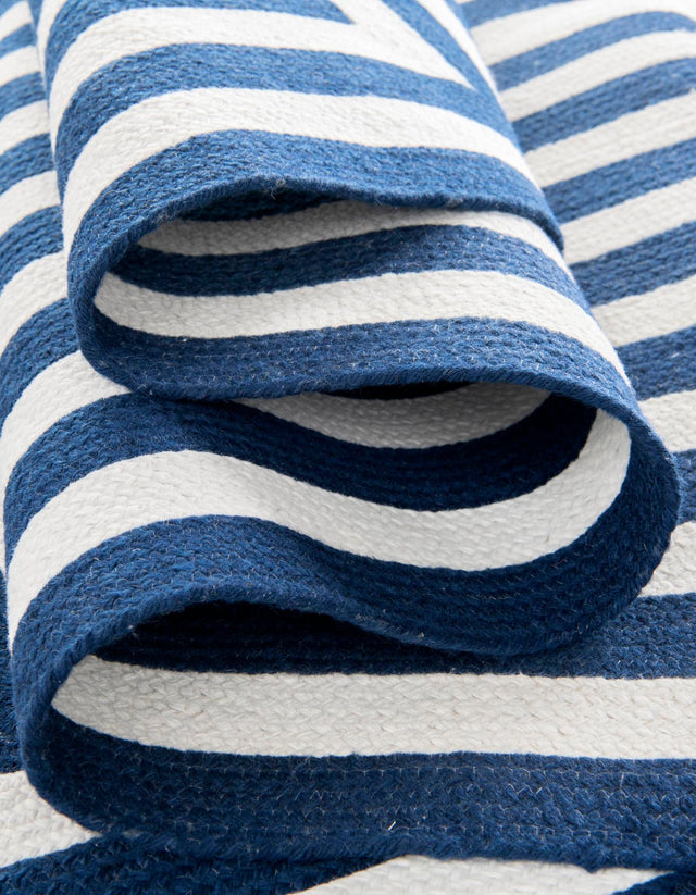 Washable Navy Blue and White 2' 7 x 10' Eco Verse Indoor Outdoor Washable Runner Area Rug Easy to Clean Stain Resistant & Durable Weather Resistant for Patio, Deck, Terrace, Balcony, Porch 100% PET Polyester (Recycled Plastic Bottles) for Sale at Rug Engine