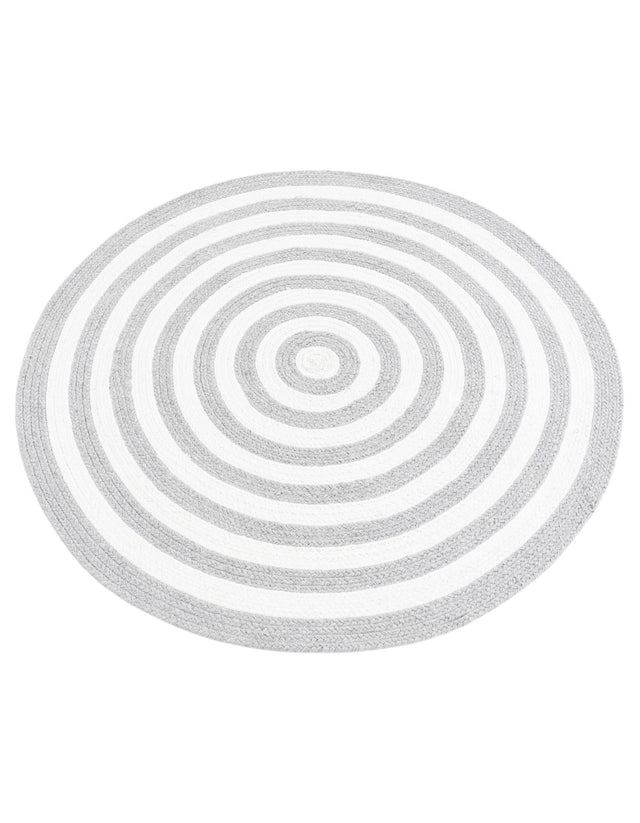 Washable Gray and White 3' 3 x 3' 3 Eco Verse Indoor Outdoor Washable Round Area Rug Easy to Clean Stain Resistant & Durable Weather Resistant for Patio, Deck, Terrace, Balcony, Porch 100% PET Polyester (Recycled Plastic Bottles) for Sale at Rug Engine