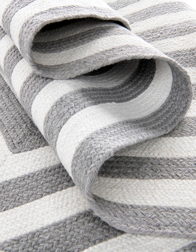 Washable Gray and White 3' 3 x 3' 3 Eco Verse Indoor Outdoor Washable Round Area Rug Easy to Clean Stain Resistant & Durable Weather Resistant for Patio, Deck, Terrace, Balcony, Porch 100% PET Polyester (Recycled Plastic Bottles) for Sale at Rug Engine