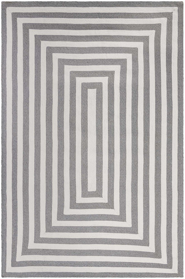 Washable Gray and White 5' 3 x 8' Eco Verse Indoor Outdoor Washable Rectangle Area Rug Easy to Clean Stain Resistant & Durable Weather Resistant for Patio, Deck, Terrace, Balcony, Porch 100% PET Polyester (Recycled Plastic Bottles) for Sale at Rug Engine
