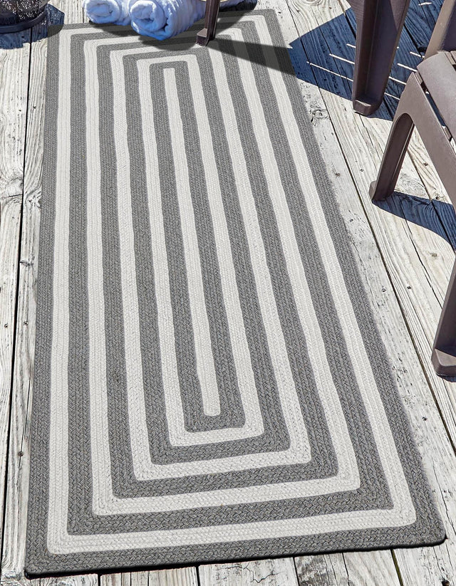 Washable Gray and White 2' x 4' 1 Eco Verse Indoor Outdoor Washable Runner Area Rug Easy to Clean Stain Resistant & Durable Weather Resistant for Patio, Deck, Terrace, Balcony, Porch 100% PET Polyester (Recycled Plastic Bottles) for Sale at Rug Engine
