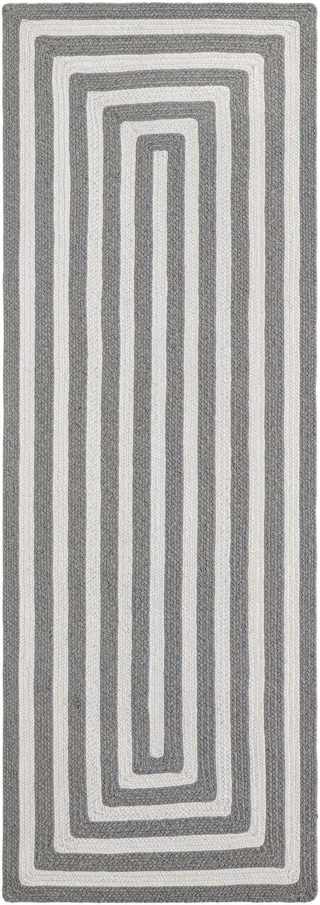 Washable Gray and White 2' x 6' 1 Eco Verse Indoor Outdoor Washable Runner Area Rug Easy to Clean Stain Resistant & Durable Weather Resistant for Patio, Deck, Terrace, Balcony, Porch 100% PET Polyester (Recycled Plastic Bottles) for Sale at Rug Engine