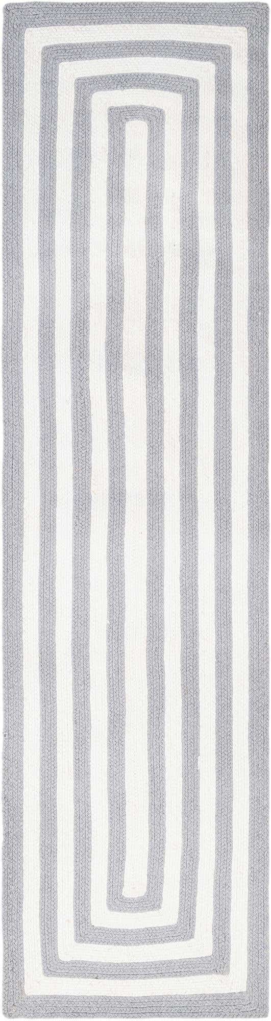 Washable Gray and White 2' x 8' Eco Verse Indoor Outdoor Washable Runner Area Rug Easy to Clean Stain Resistant & Durable Weather Resistant for Patio, Deck, Terrace, Balcony, Porch 100% PET Polyester (Recycled Plastic Bottles) for Sale at Rug Engine