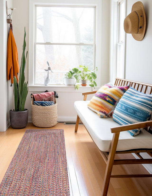 Washable Multicolor 2' 7 x 10' Eco Verse Indoor Outdoor Washable Runner Area Rug Easy to Clean Stain Resistant & Durable Weather Resistant for Patio, Deck, Terrace, Balcony, Porch 100% PET Polyester (Recycled Plastic Bottles) for Sale at Rug Engine