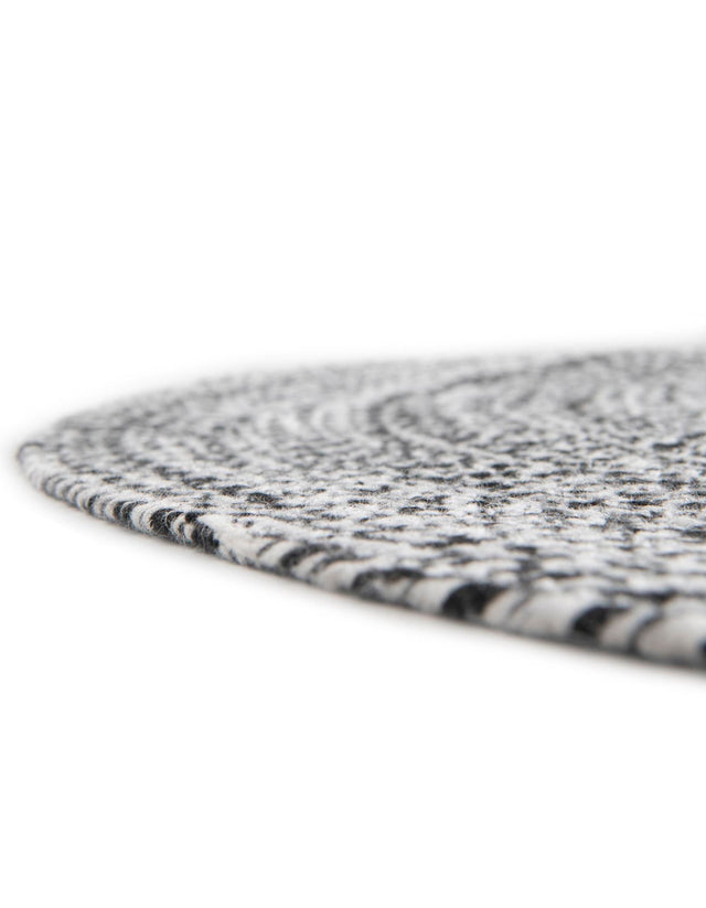 Washable Black and White 10' x 10' Eco Verse Indoor Outdoor Washable Round Area Rug Easy to Clean Stain Resistant & Durable Weather Resistant for Patio, Deck, Terrace, Balcony, Porch 100% PET Polyester (Recycled Plastic Bottles) for Sale at Rug Engine