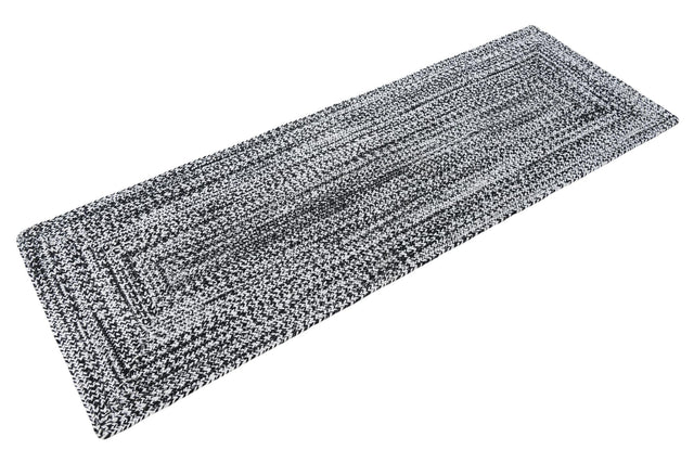 Washable Black and White 2' x 6' 1 Eco Verse Indoor Outdoor Washable Runner Area Rug Easy to Clean Stain Resistant & Durable Weather Resistant for Patio, Deck, Terrace, Balcony, Porch 100% PET Polyester (Recycled Plastic Bottles) for Sale at Rug Engine