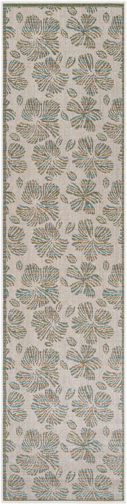Ivory and Beige 2' 7 x 10' Baja Outdoor Runner Area Rug Weather Resistant for Patio, Deck, Terrace, Balcony, Porch 100% Polypropylene Modern Outside Decor for Sale at Rug Engine