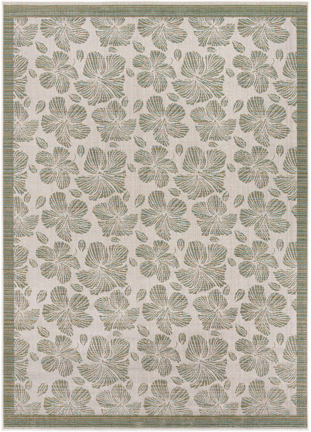 Ivory and Beige 9' x 12' Baja Outdoor Rectangle Area Rug Weather Resistant for Patio, Deck, Terrace, Balcony, Porch 100% Polypropylene Modern Outside Decor for Sale at Rug Engine
