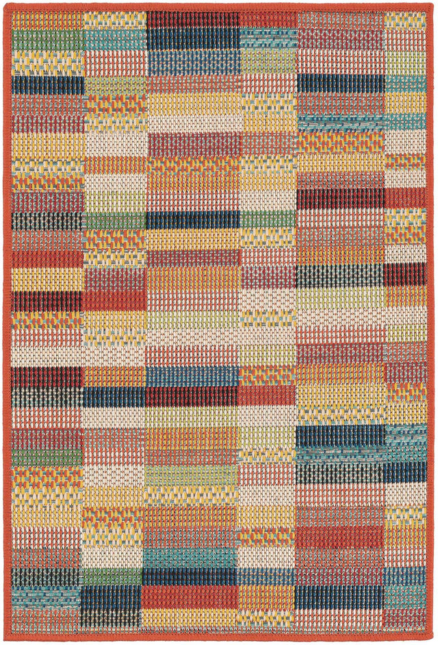 Multicolor 2' x 3' 1 Baja Outdoor Rectangle Area Rug Weather Resistant for Patio, Deck, Terrace, Balcony, Porch 100% Polypropylene Modern Outside Decor for Sale at Rug Engine