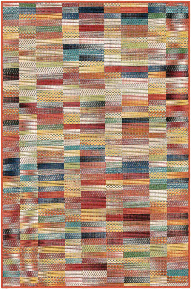 Multicolor 4' 1 x 6' 1 Baja Outdoor Rectangle Area Rug Weather Resistant for Patio, Deck, Terrace, Balcony, Porch 100% Polypropylene Modern Outside Decor for Sale at Rug Engine
