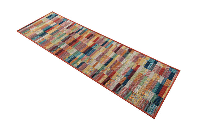 Multicolor 2' x 6' 1 Baja Outdoor Runner Area Rug Weather Resistant for Patio, Deck, Terrace, Balcony, Porch 100% Polypropylene Modern Outside Decor for Sale at Rug Engine