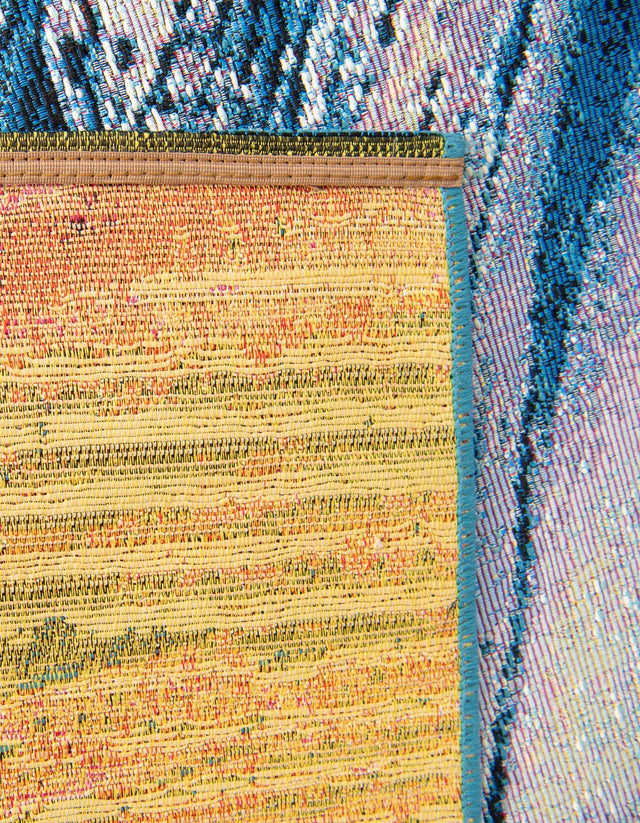 Blue 2' x 3' 1 Outdoor Modern Rectangle Area Rug Weather Resistant for Patio, Deck, Terrace, Balcony, Porch 100% Polypropylene Modern Outside Carpet for Sale at Rug Engine