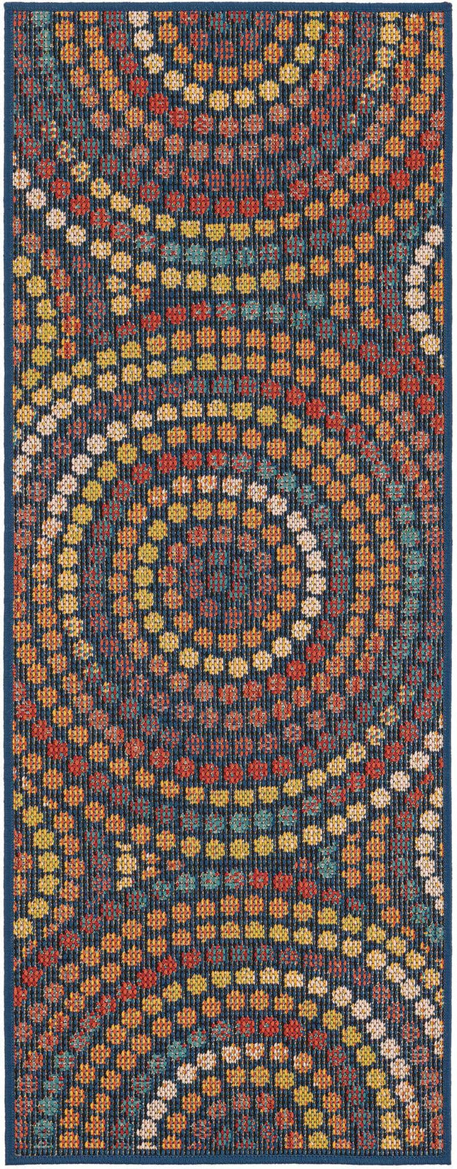 Multicolor 2' x 5' 1 Baja Outdoor Runner Area Rug Weather Resistant for Patio, Deck, Terrace, Balcony, Porch 100% Polypropylene Modern Outside Decor for Sale at Rug Engine