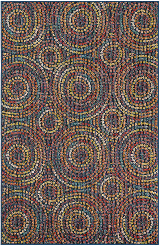 Multicolor 6' 1 x 9' Baja Outdoor Rectangle Area Rug Weather Resistant for Patio, Deck, Terrace, Balcony, Porch 100% Polypropylene Modern Outside Decor for Sale at Rug Engine