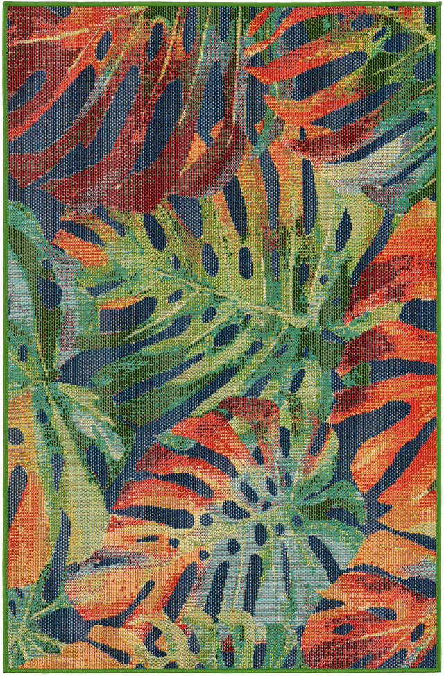 Multicolor 4' 1 x 6' 1 Baja Outdoor Rectangle Area Rug Weather Resistant for Patio, Deck, Terrace, Balcony, Porch 100% Polypropylene Modern Outside Decor for Sale at Rug Engine