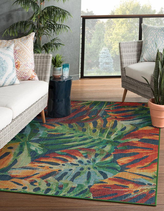 Multicolor 6' 1 x 9' Baja Outdoor Rectangle Area Rug Weather Resistant for Patio, Deck, Terrace, Balcony, Porch 100% Polypropylene Modern Outside Decor for Sale at Rug Engine