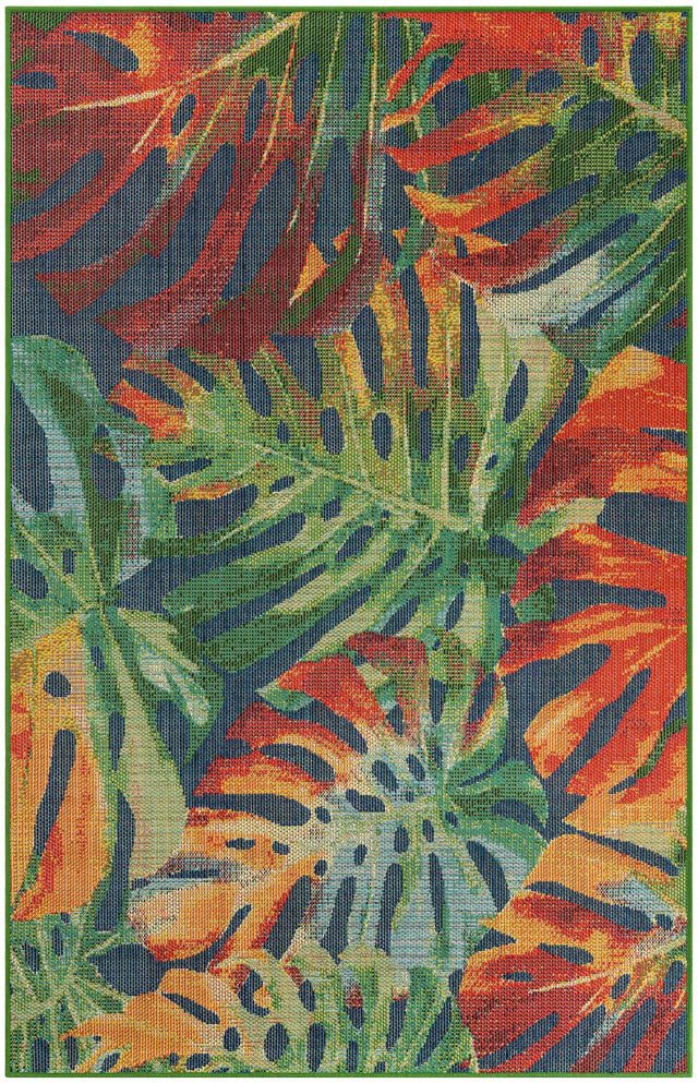 Multicolor 5' 3 x 8' Baja Outdoor Rectangle Area Rug Weather Resistant for Patio, Deck, Terrace, Balcony, Porch 100% Polypropylene Modern Outside Decor for Sale at Rug Engine