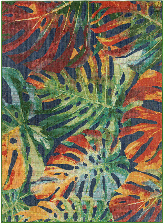 Multicolor 9' x 12' Baja Outdoor Rectangle Area Rug Weather Resistant for Patio, Deck, Terrace, Balcony, Porch 100% Polypropylene Modern Outside Decor for Sale at Rug Engine