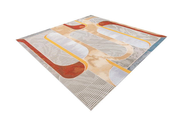 Multicolor 10' x 10' Outdoor Modern Square Area Rug Weather Resistant for Patio, Deck, Terrace, Balcony, Porch 100% Polypropylene Modern Outside Carpet for Sale at Rug Engine