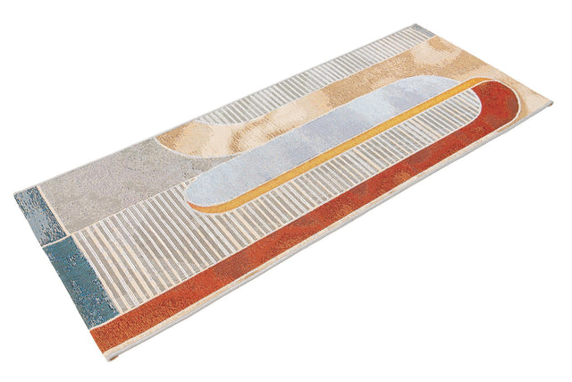 Multicolor 2' x 5' 1 Outdoor Modern Runner Area Rug Weather Resistant for Patio, Deck, Terrace, Balcony, Porch 100% Polypropylene Modern Outside Carpet for Sale at Rug Engine