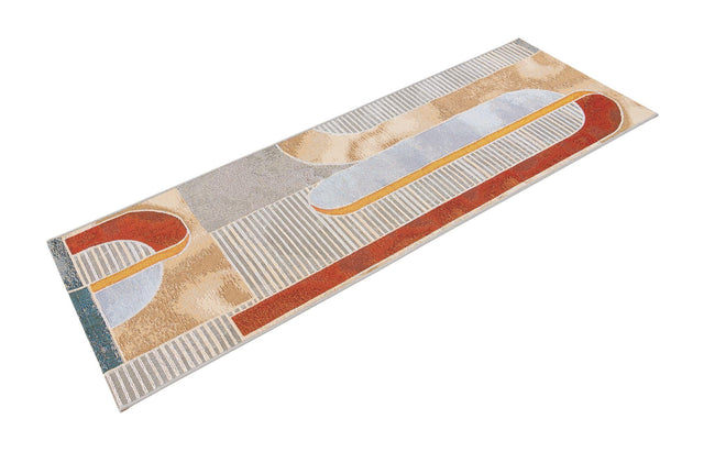 Multicolor 2' x 6' 1 Outdoor Modern Runner Area Rug Weather Resistant for Patio, Deck, Terrace, Balcony, Porch 100% Polypropylene Modern Outside Carpet for Sale at Rug Engine