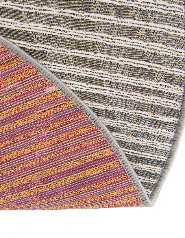 Multicolor 3' 3 x 3' 3 Outdoor Modern Round Area Rug Weather Resistant for Patio, Deck, Terrace, Balcony, Porch 100% Polypropylene Modern Outside Carpet for Sale at Rug Engine