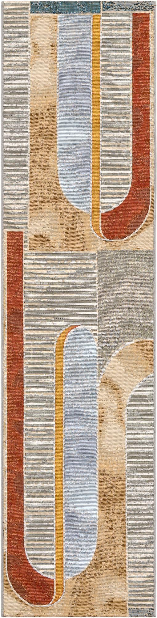 Multicolor 2' x 8' Outdoor Modern Runner Area Rug Weather Resistant for Patio, Deck, Terrace, Balcony, Porch 100% Polypropylene Modern Outside Carpet for Sale at Rug Engine