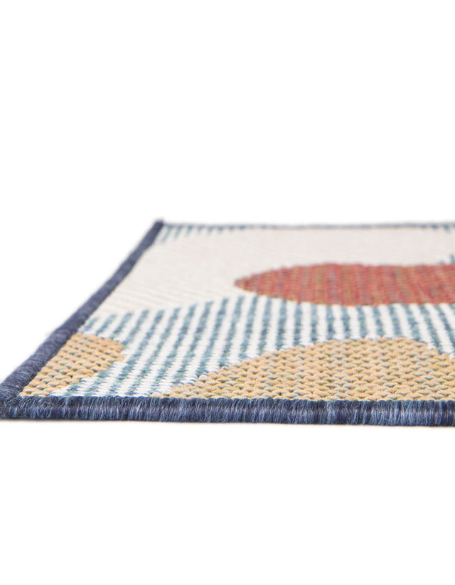 Blue 6' 1 x 9' Baja Outdoor Rectangle Area Rug Weather Resistant for Patio, Deck, Terrace, Balcony, Porch 100% Polypropylene Modern Outside Decor for Sale at Rug Engine