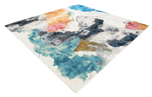 Multicolor 10' x 10' Outdoor Modern Square Area Rug Weather Resistant for Patio, Deck, Terrace, Balcony, Porch 100% Polypropylene Modern Outside Carpet for Sale at Rug Engine