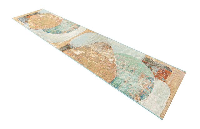Multicolor 2' 7 x 12' Outdoor Modern Runner Area Rug Weather Resistant for Patio, Deck, Terrace, Balcony, Porch 100% Polypropylene Modern Outside Carpet for Sale at Rug Engine